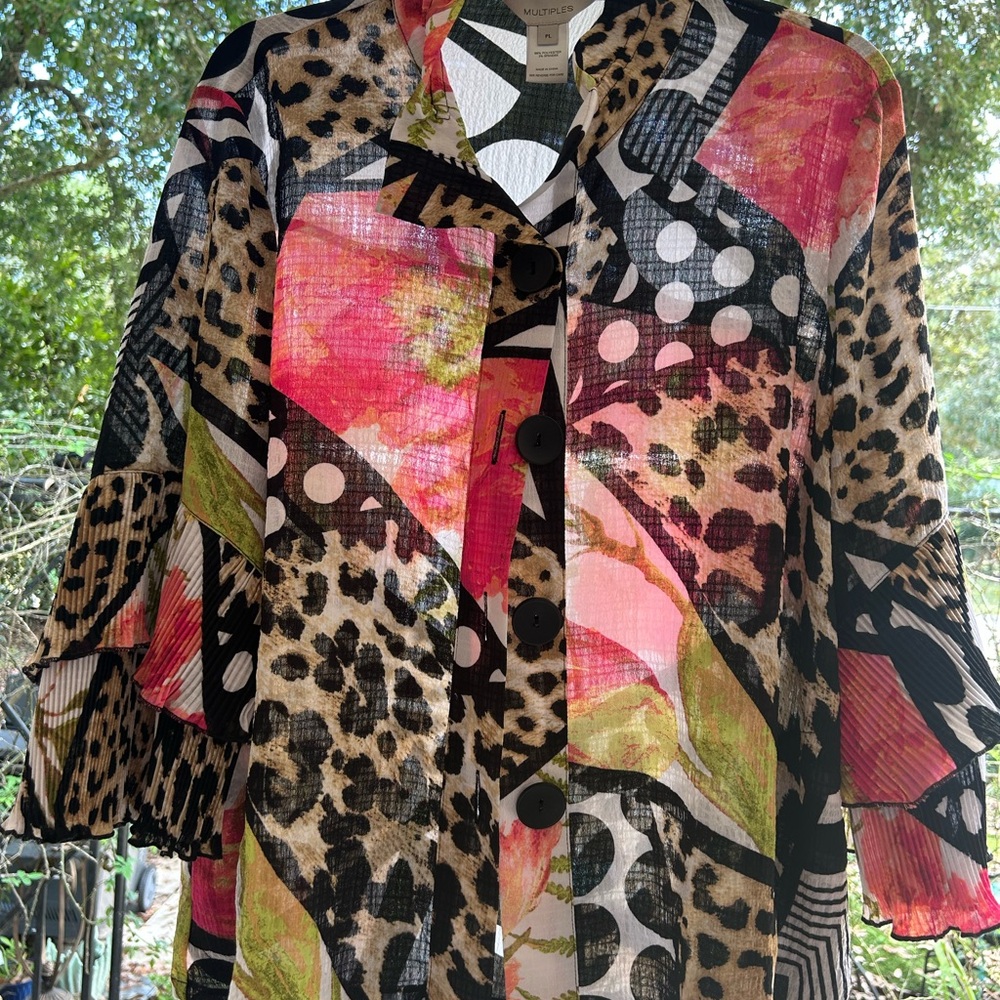 Multiples Floral and Animal Print Jacket petite large